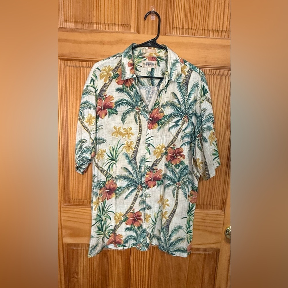 Campia Moda men’s shirt sleeve button down Hawaiian tropical beach shirt L - Picture 2 of 7